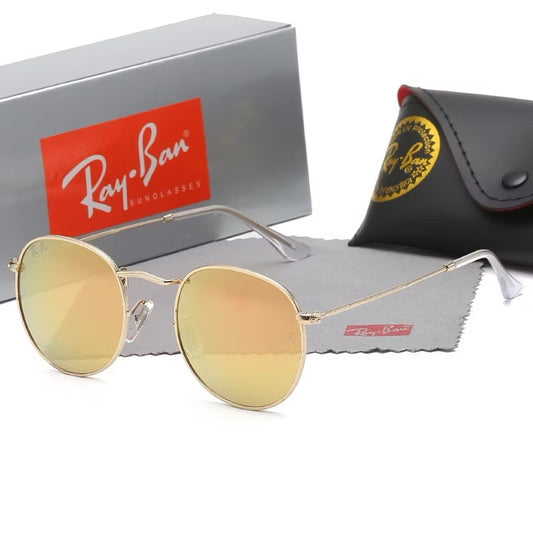 Gafas ray round metálicas doradas amarillo polarizado